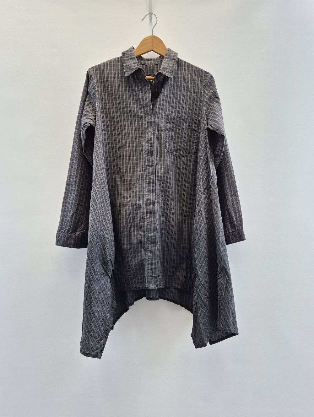 Luukaa Dark Academia Grunge Plaid Grid Tunic Shirt Dress Imagine Peace Size 8 - Picture 6 of 16